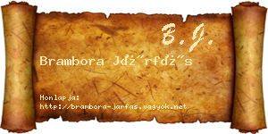 Brambora Járfás névjegykártya